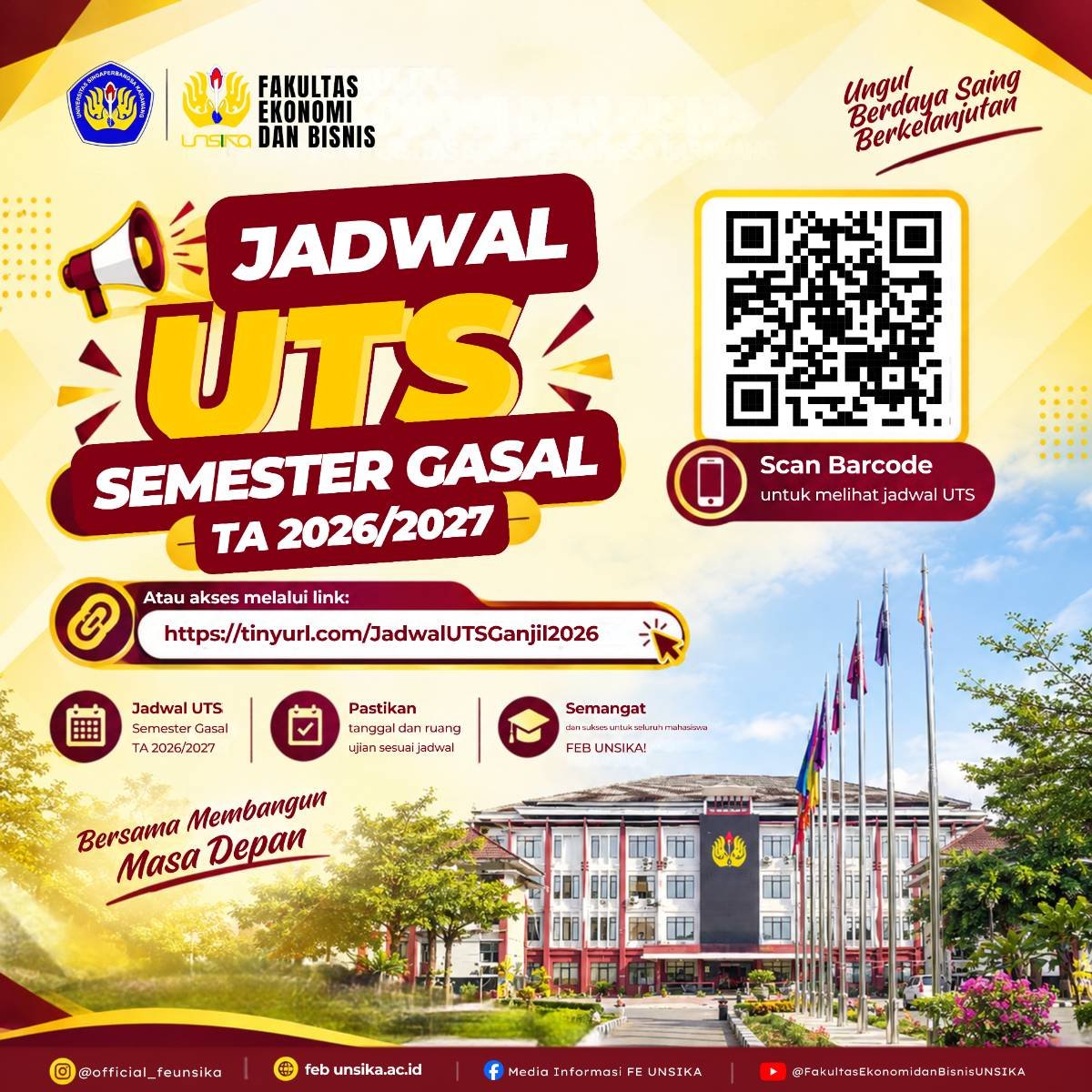 Jadwal Ujian Tengah Semester (UTS) Semester Gasal Tahun Akademik 2026/2027 FEB UNSIKA